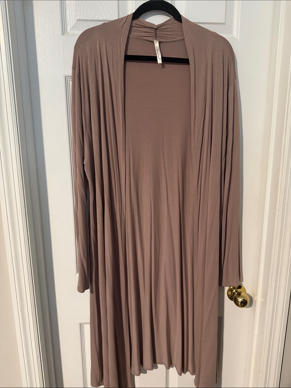 Light Brown Open-Front Women's Cardigan Sweater